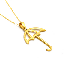 Real Gold Umbrella Necklace - 18K Gold Jewelry