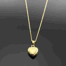 Real Gold Chain With Small 3D Heart Pendant - 18K Gold Jewelry