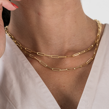 Real Gold Solid Paper Clip 4 M.M Necklace 8664 (45 C.M) CH1164