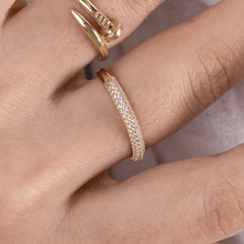 Real Gold Bridal Plain Stone Ring 0695 (SIZE 6) R2096