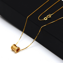 Real Gold GZBV Solid Small Round Roller Pendant with Box Chain 0096-1KU B CWP 1867