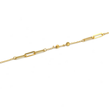 Real Gold Square Beads Paper Clip Bracelet 5444 BR1531