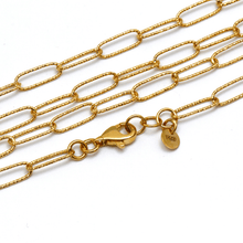 Real Gold Paper Clip Glittering Chain Necklace 1423 (45 C.M) CH1189