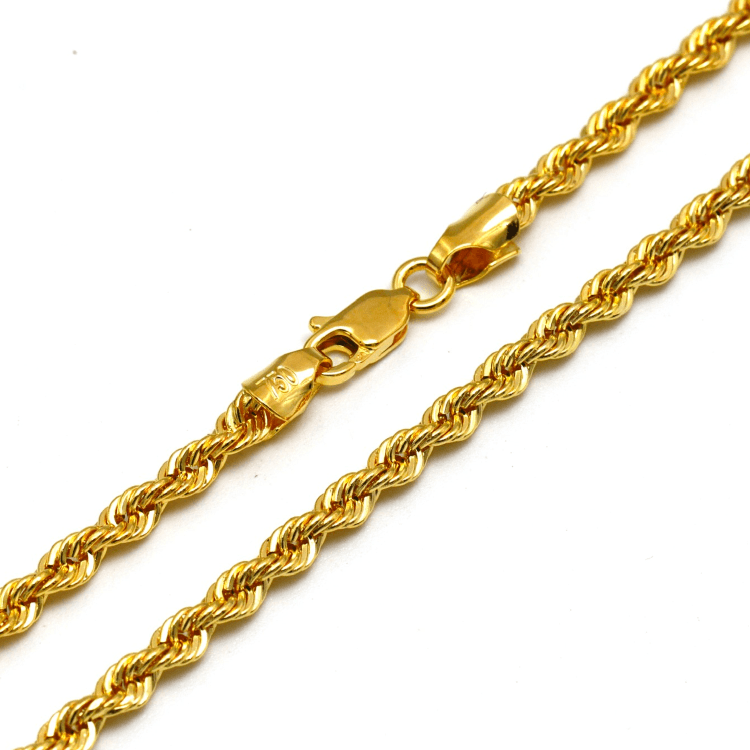 Real Gold Solid Thick Rope Men Chain MM 2603 (60 CH1201