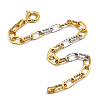 Real Gold 2 Color Link Chain Bracelet 95U20-HLW0001 (21 C.M) BR1542