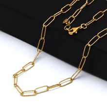 Real Gold Paper Clip Glittering Chain Kids Choker Necklace 1423 (40 C.M) CH1253