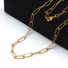 Real Gold Paper Clip Glittering Chain Kids Choker Necklace 1423 (40 C.M) CH1253