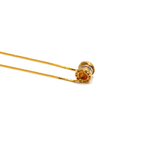 قلادة دائرية صغيرة من الذهب الحقيقي GZBV بلونين مع سلسلة صندوقية 0159-YM B CWP 1872