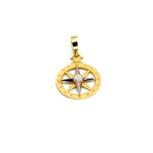 Real Gold Round Compass Star Pendant 1235-YM P 1873