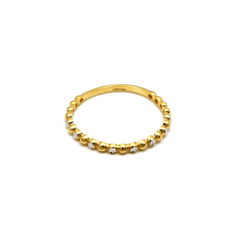 Real Gold 2 Color Plain Bubble Ring 0415 (Size 5) R2170