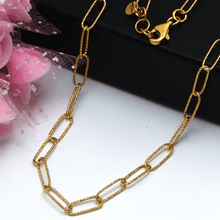 Real Gold Paper Clip Glittering Chain Kids Choker Necklace 1423 (40 C.M) CH1253