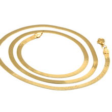 سلسلة الثعبان الصلبة المسطحة بمرآة من الذهب الحقيقي (40 سم) CH1192 0189