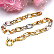 Real Gold 2 Color Link Chain Bracelet 95U20-HLW0001 (21 C.M) BR1542