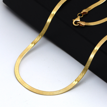 Real Gold Flat Mirror Solid Snake Chain Necklace 0189 (40 C.M) CH1192