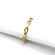 Real Gold 2 Color Textured Cable Twisted Unisex Ring 1092 (SIZE 10) R2275