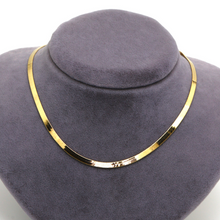 Real Gold Flat Mirror Solid Snake Chain Necklace 0189 (40 C.M) CH1192