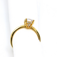 Real Gold Rectangle Side Stone Engagement and Wedding Ring 0206 (SIZE 6.5) R2208