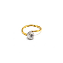 خاتم كرة مزخرف بلونين من الذهب الحقيقي 6568/1 (مقاس 4.5) R2300
