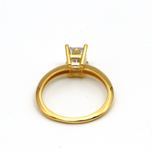 Real Gold Rectangle Stone Engagement and Wedding Ring 0107 (SIZE 6) R2210