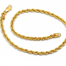 Real Gold Solid Thick Rope Chain Anklet 4 MM 2603 (25 C.M) A1326