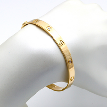 Real Gold GZCR Solid Screw Stone Bangle BLZ 0209/1 (SIZE 22) A BA1414
