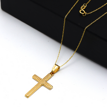 Real Gold Textured Cross Necklace 1925/24 CWP 1876