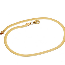 Real Gold Flat Mirror Solid Snake Chain Anklet 0189 (26 C.M) A1322