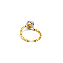 Real Gold 2 Color Textured Ball Ring 6568/1 (SIZE 4.5) R2300