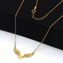 Real Gold Heart Wings Necklace 5307/111 N1351