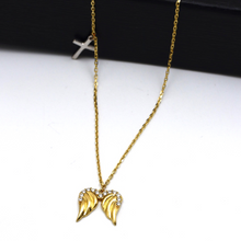 قلادة من الذهب الحقيقي بلونبن على شكل أجنحة الملاك
 N1350 0016 