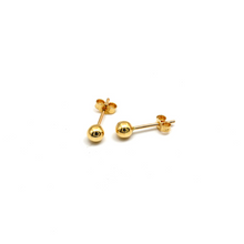Real Gold Round Ball Stud Earring Set 0004 E1804