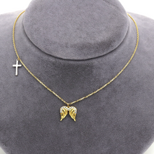 قلادة من الذهب الحقيقي بلونبن على شكل أجنحة الملاك
 N1350 0016 