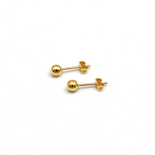 Real Gold Round Ball Stud Earring Set 0004 E1804