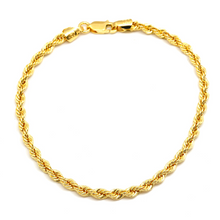 Real Gold Solid Thick Rope Chain Bracelet 4 MM 2603 (19 C.M) BR1556