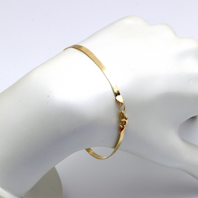 Real Gold Flat Mirror Solid Snake Chain Bracelet 0189 (17 C.M) BR1570