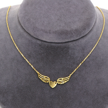 Real Gold Heart Wings Necklace 5307/111 N1351