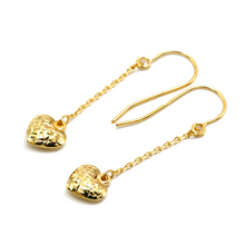 Real Gold 3D Heart Hanging Earring Set 3607 E1808