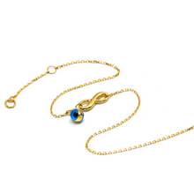 Real Gold Evil Eye Infinity Bracelet 0076 BR1537
