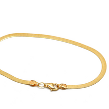 Real Gold Flat Mirror Solid Snake Chain Bracelet 0189 (19 C.M) BR1538