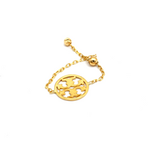 Real Gold Wheel Drop Chain Adjustable Size Ring TBS 0339/3YZ (Size 4 to 11) R2247