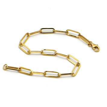Real Gold Paper Clip Chain Bracelet 0002 (17 C.M) BR1529