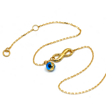Real Gold Evil Eye Infinity Bracelet 0076 BR1537