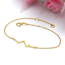 Real Gold Heart Beat Adjustable Size Bracelet 7889 (19 C.M) BR1558