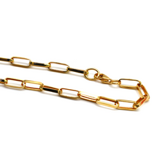 Real Gold Thick Link Paper Clip Solid Chain Bracelet CVB498 (17 C.M) BR1555