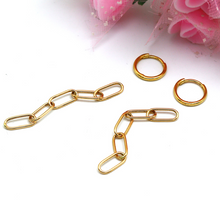 Real Gold Paper Clip Hanging Earring Set 1562 E1809