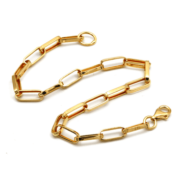 Real Gold Thick Link Paper Clip Solid Chain Bracelet CVB498 (17 C.M) BR1555