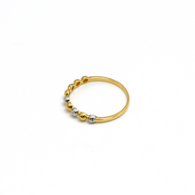 خاتم فقاعات من الذهب الحقيقي بلونين 1100 (مقاس 6) R2282