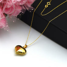 Real Gold 3D Plain Heart Necklace 0428/M CWP 1862