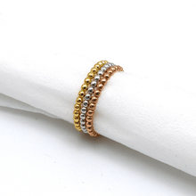 Real Gold Tri Color Beaded Band Bubble Luxury Wedding Ring 5853 (SIZE 5.5) R2918