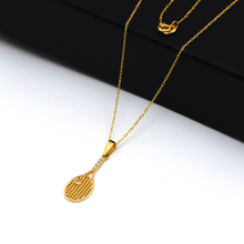 Real Gold Tennis Racket Necklace 0022 CWP 1886